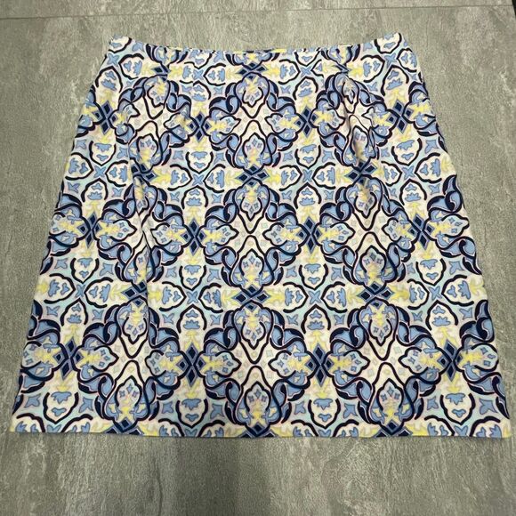 TALBOTS Skirt SZ 14 Roxbury Medallion A-Line Side Zip Skirt Elegant Old Money - Picture 2 of 8